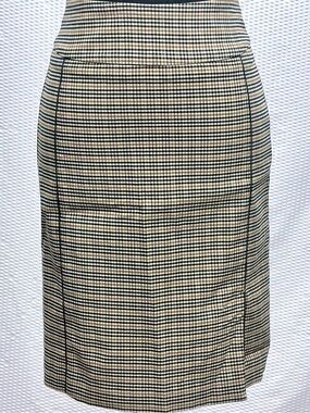 Margaret M Pencil Skirt Women’s S Brown Houndstooth Check Stretch Career 21.75”